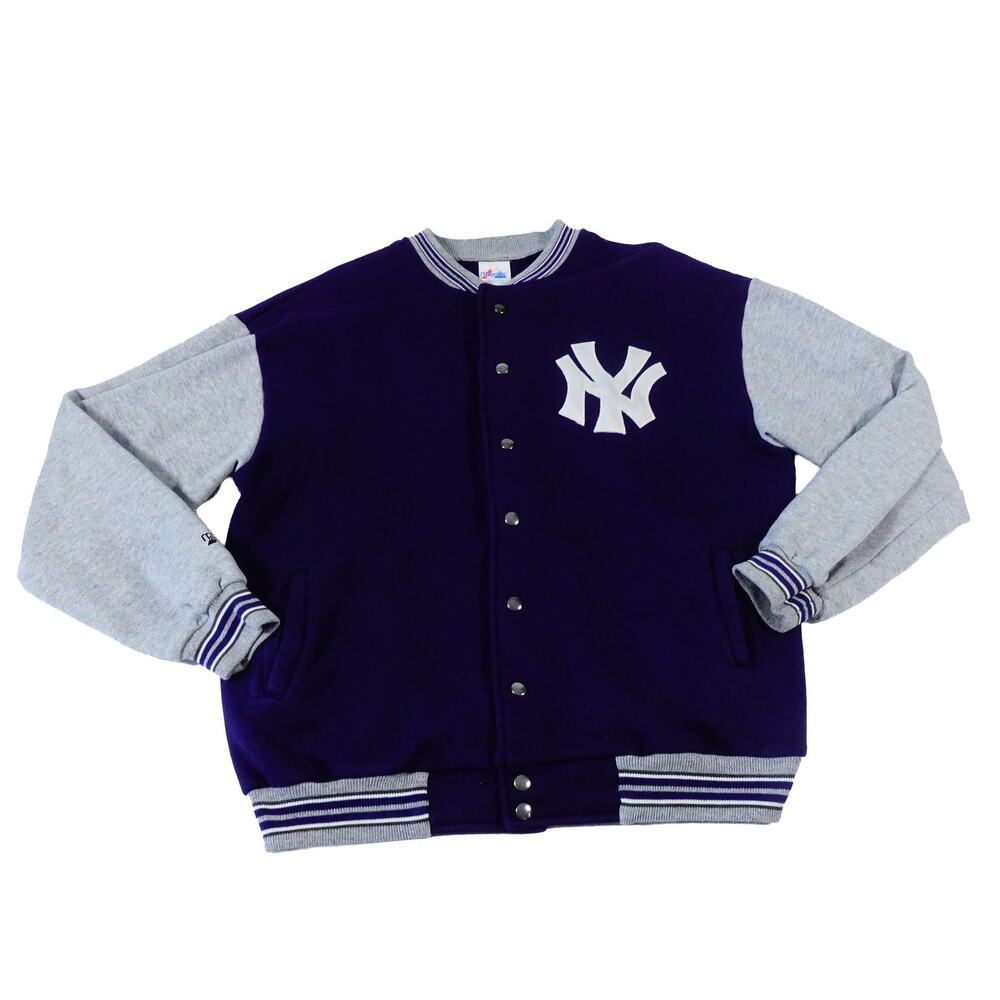 Vintage NY New York Yankees MLB Varsity Snap Jacket Majestic Made in USA Mens XL